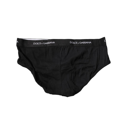 Dolce & Gabbana Black Cotton Stretch Regular Brief Underwear