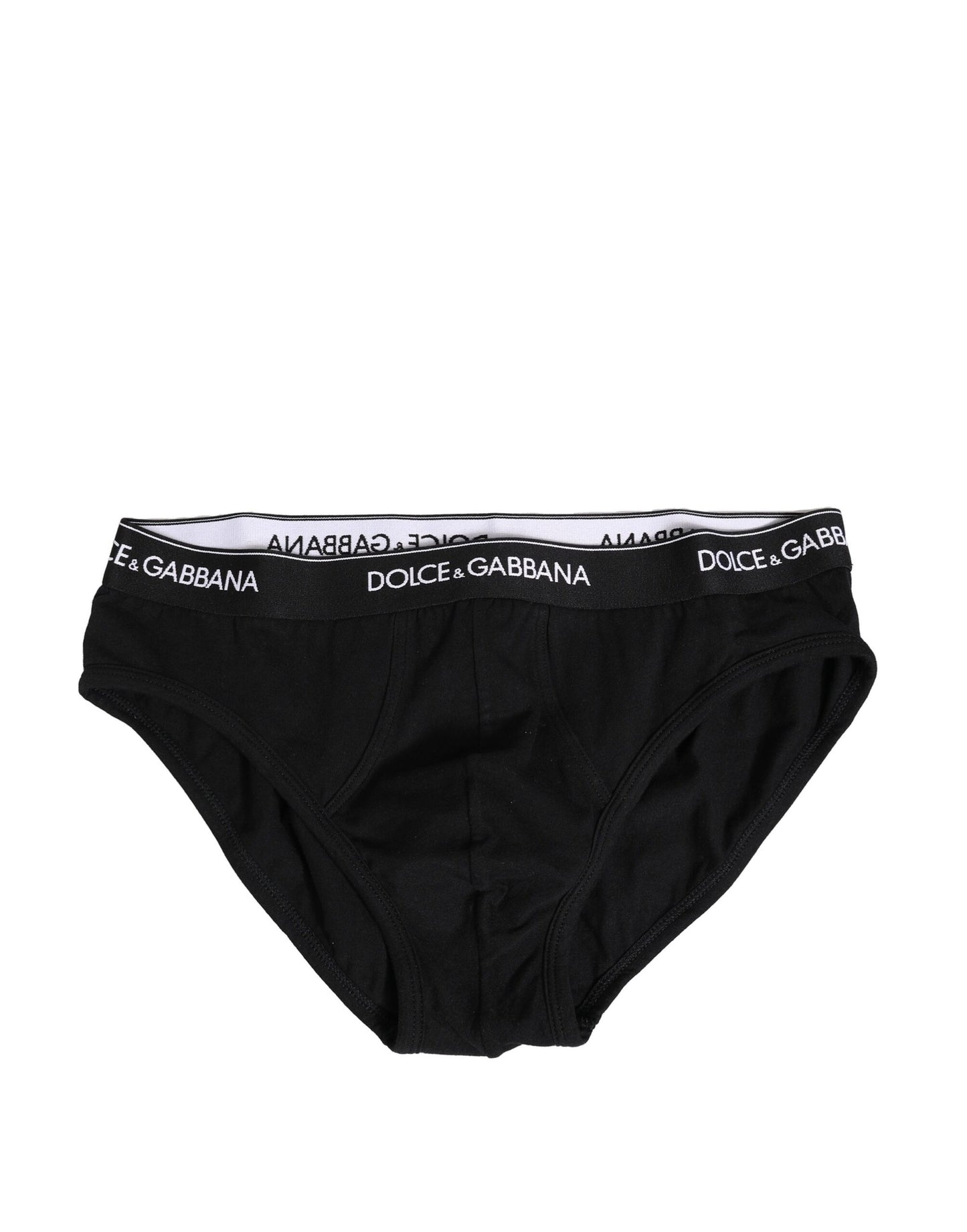 Dolce & Gabbana Black Cotton Stretch Regular Brief Underwear