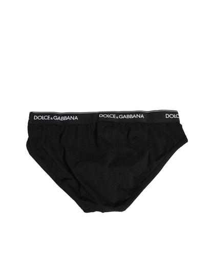 Dolce & Gabbana Black Cotton Stretch Regular Brief Underwear