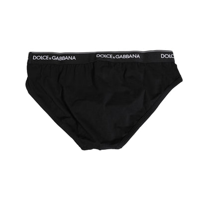 Dolce & Gabbana Black Cotton Stretch Regular Brief Underwear