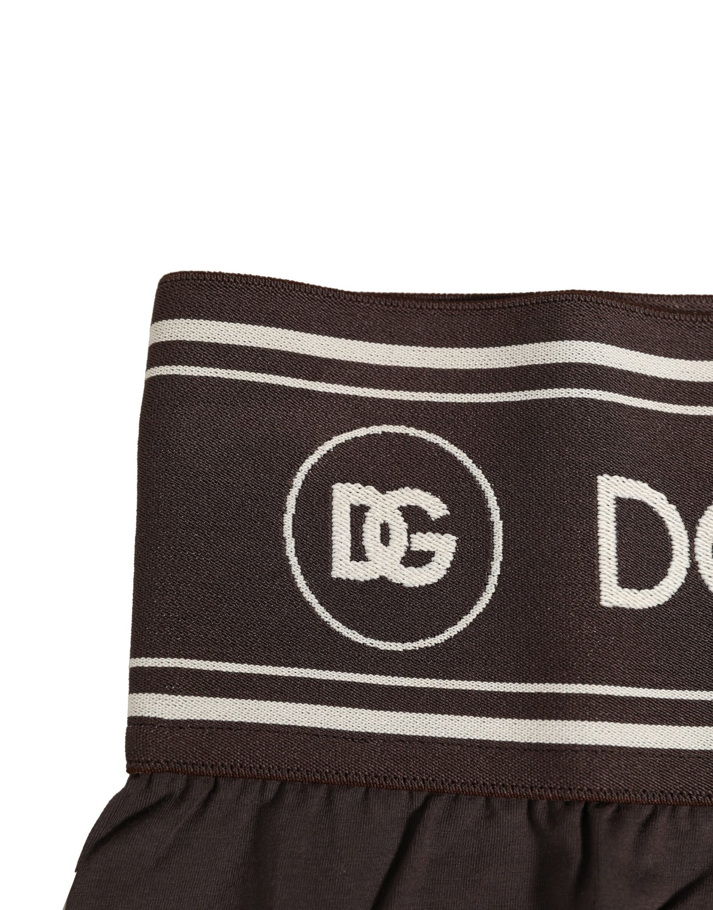 Dolce & Gabbana Brown Cotton Stretch Regular Boxer Underwear