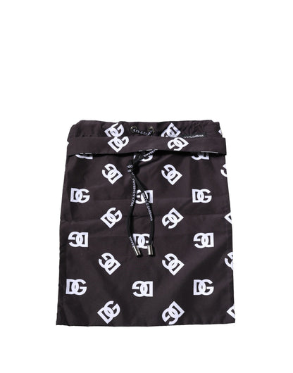 Dolce & Gabbana Black DG Logo Print Beachwear Shorts Swimwear