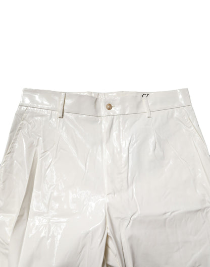 Dolce & Gabbana White Nylon Tapered Dress Men Pants