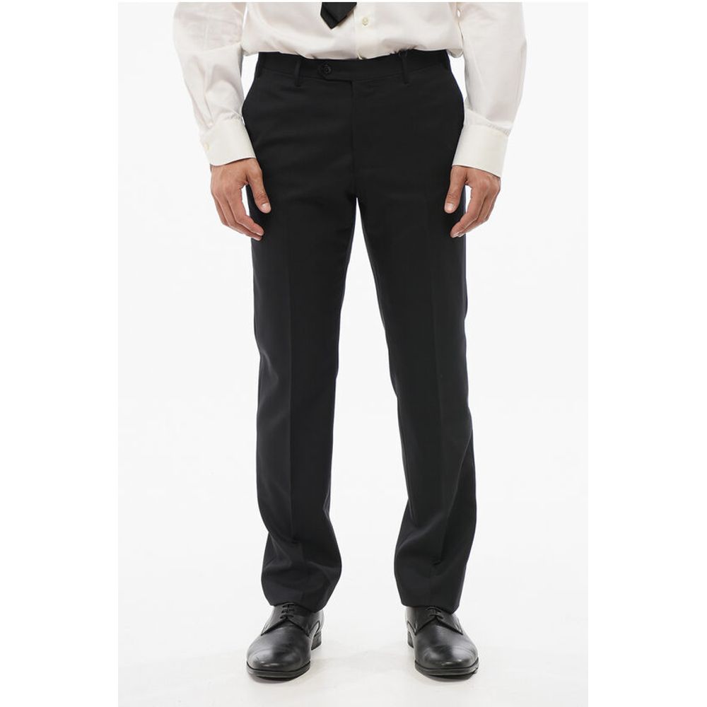 Corneliani Virgin Wool LEADER Pants with Flush Pockets