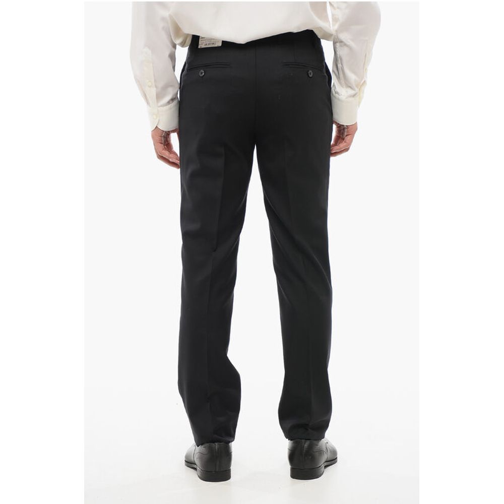 Corneliani Virgin Wool LEADER Pants with Flush Pockets
