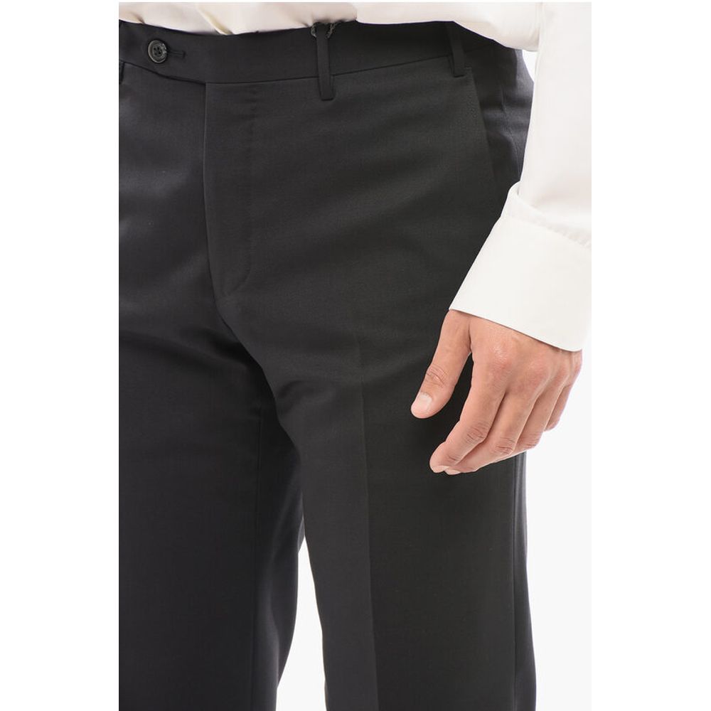 Corneliani Virgin Wool LEADER Pants with Flush Pockets