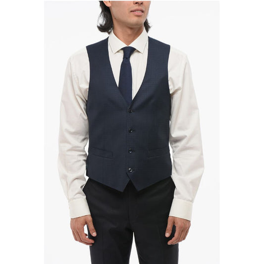 Corneliani CERIMONIA ACADEMY Geometric Motif Vest with Five Buttons