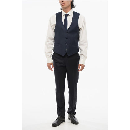 Corneliani CERIMONIA ACADEMY Geometric Motif Vest with Five Buttons
