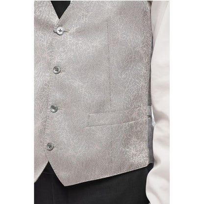 Corneliani Embroidered 4 Buttons ACADEMY Silk Vest With Jetted Pockets