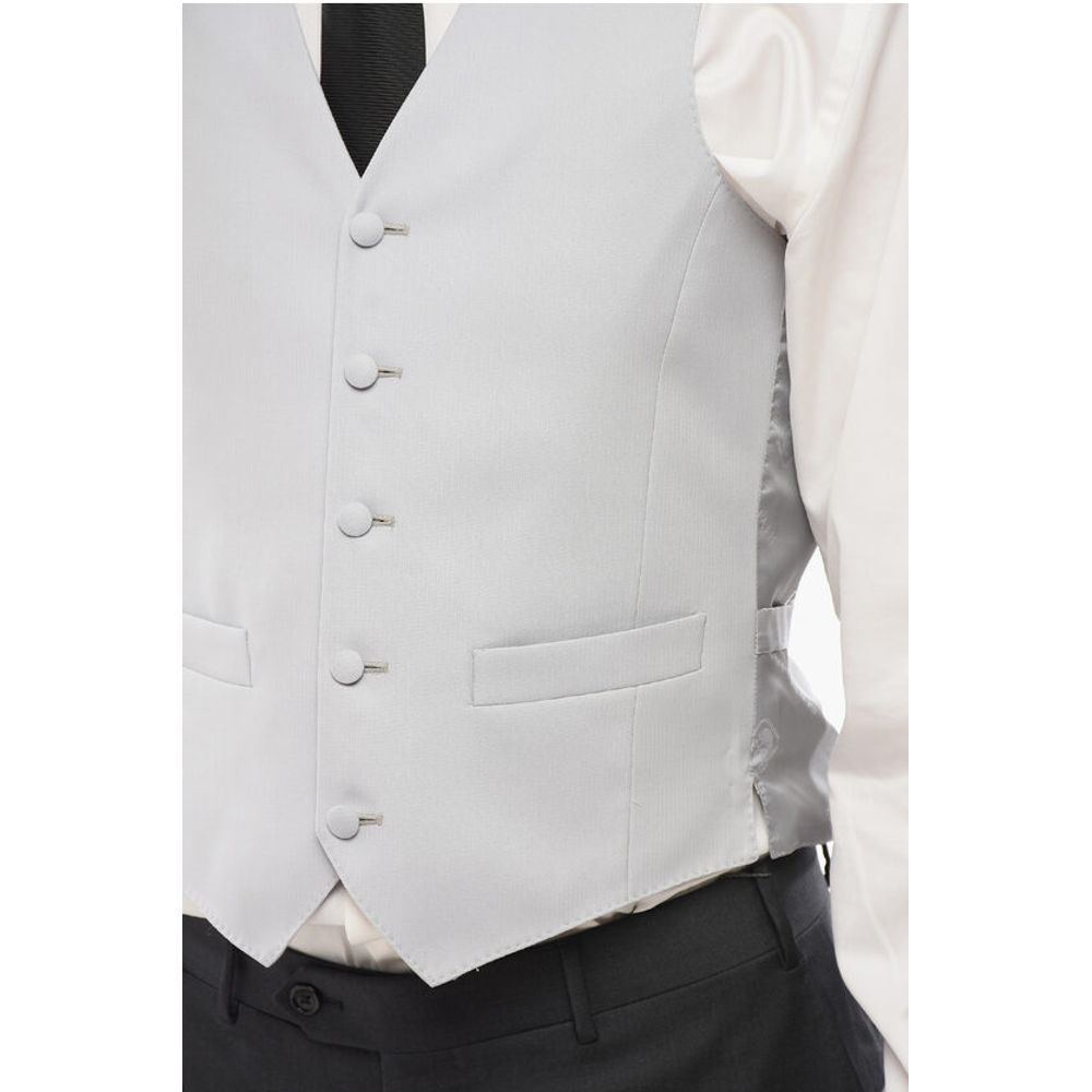 Corneliani 5 Buttons Wool Vest With Jetted Pockets