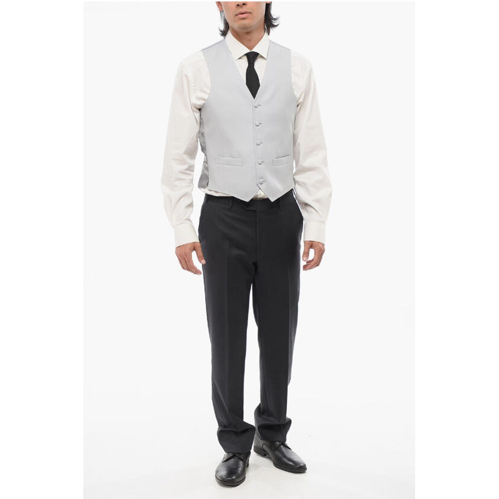 Corneliani 5 Buttons Wool Vest With Jetted Pockets