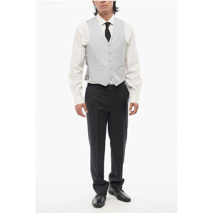 Corneliani 5 Buttons Wool Vest With Jetted Pockets