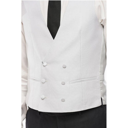 Corneliani CODE Double Breasted Silk Blend Vest With Jetted Pockets