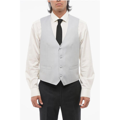 Corneliani 4 Buttons Wool Vest With Jet Pockets