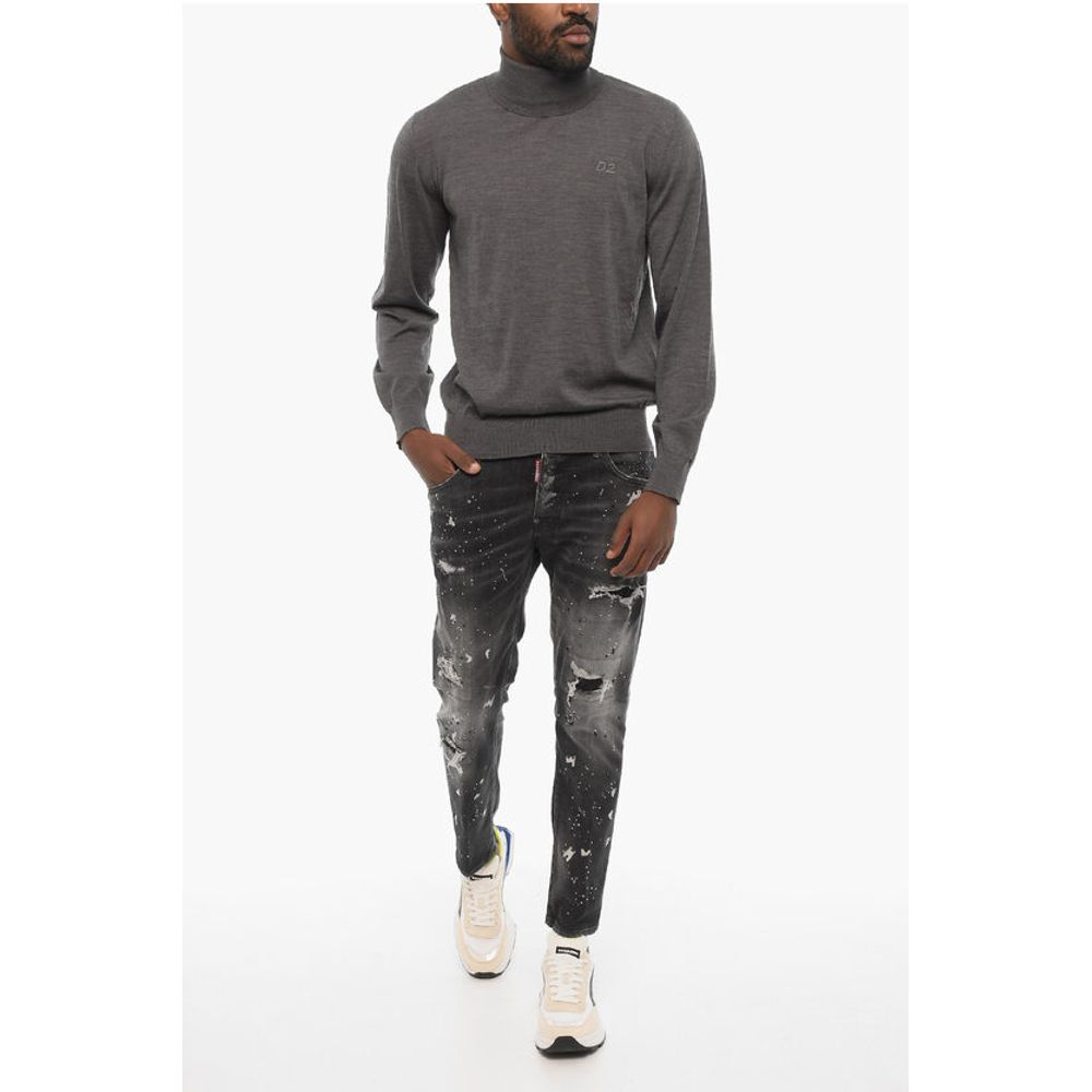 Dsquared² Turleneck Sweater with Ton On Ton Monogram