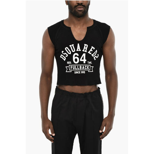 Dsquared² Cropped T-shirt with Contrasting Logo Print