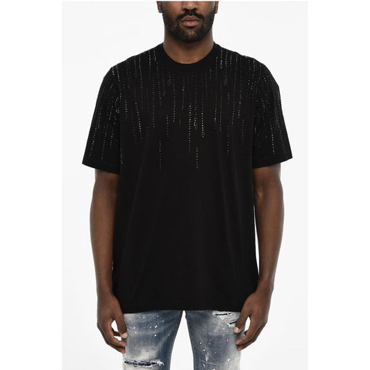 Dsquared² Rhinestone Cotton Crew-neck T-shirt