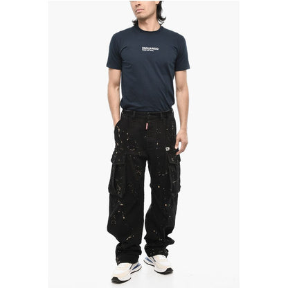 Dsquared² Acid Wash Cargo ICON Pants with Metal Detail