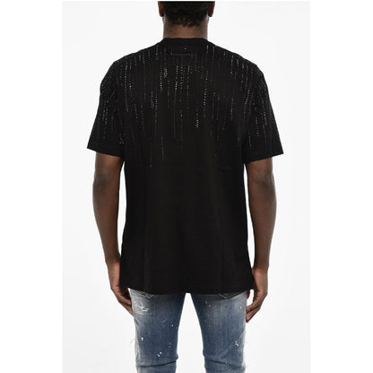 Dsquared² Rhinestone Cotton Crew-neck T-shirt