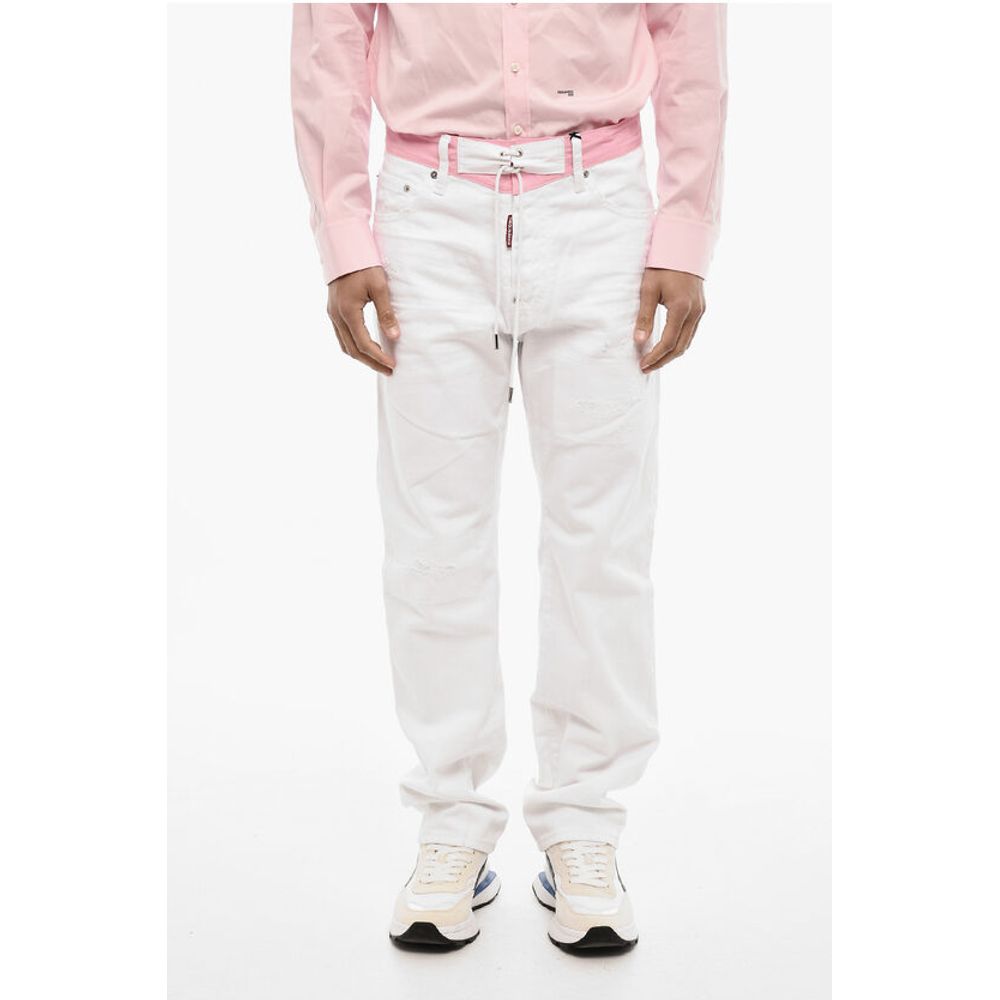 Dsquared² Light Wash Distressed Jeans with Lace