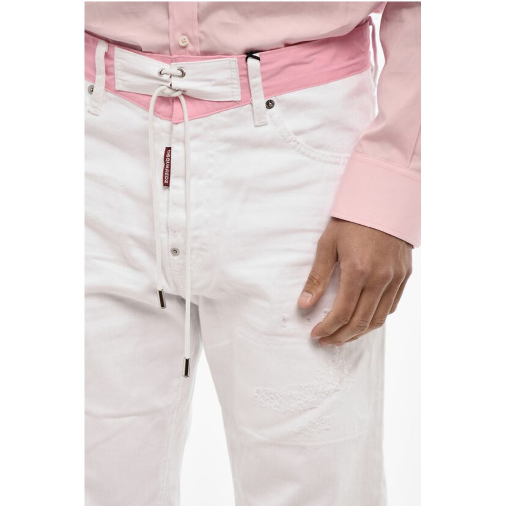 Dsquared² Light Wash Distressed Jeans with Lace