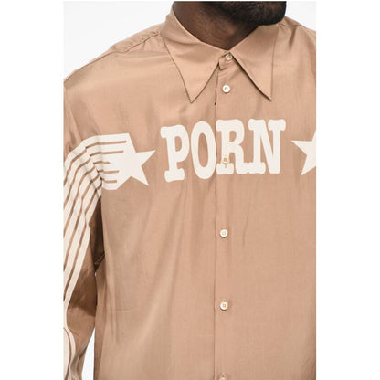 Dsquared² Satin Shirt with Contrast Print