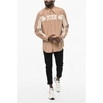 Dsquared² Satin Shirt with Contrast Print
