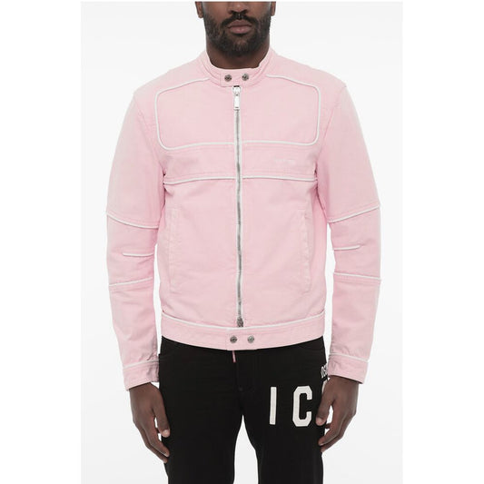 Dsquared² Cotton Jacket wih Zip Closure and Logo Buttons