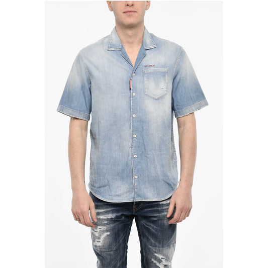 Dsquared² Vintage Effect Denim Shirt with Breast Pocket
