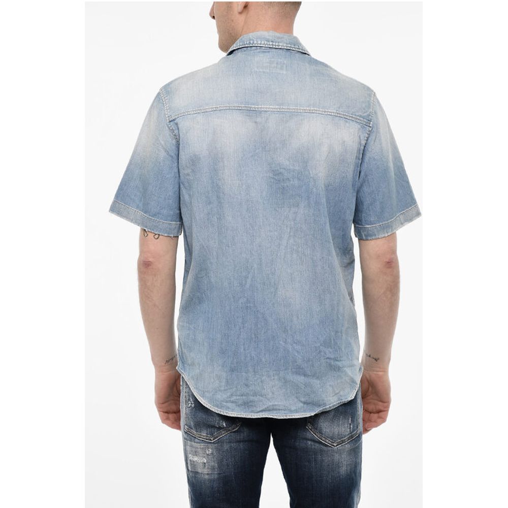 Dsquared² Vintage Effect Denim Shirt with Breast Pocket