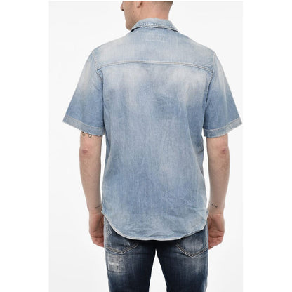 Dsquared² Vintage Effect Denim Shirt with Breast Pocket