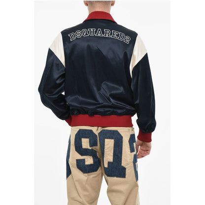 Dsquared² Embroidered Logo Color Block Zipped Sweatshirt