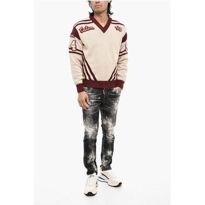 Dsquared² V-Neck Sweater with Contrasting Trims