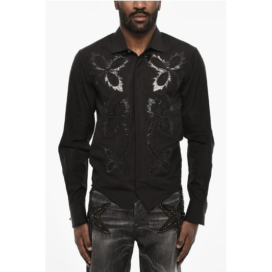 Dsquared² Cotton Poplin Casual Shirt with Embroidery