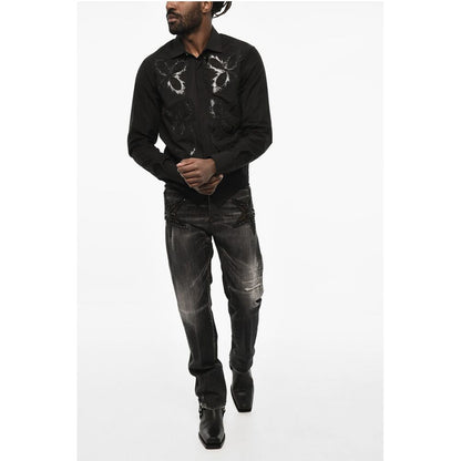 Dsquared² Cotton Poplin Casual Shirt with Embroidery
