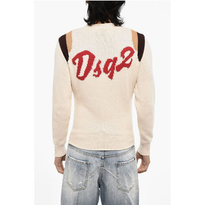 Dsquared² Embroidered Cotton Crew-neck Sweater