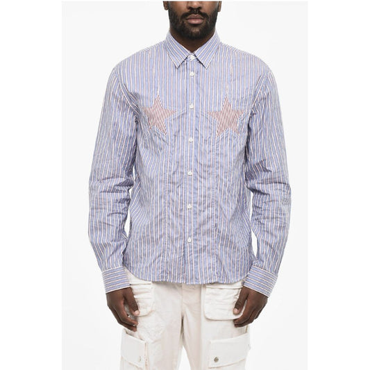 Dsquared² Striped Shirt with Frontal Stars