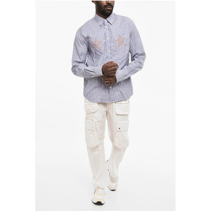 Dsquared² Striped Shirt with Frontal Stars