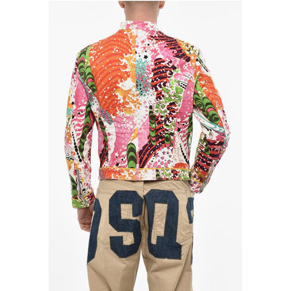 Dsquared² Multicolor Print Denim Jacket