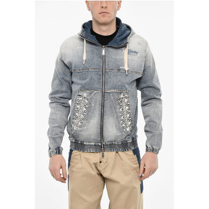 Dsquared² Vintage Effect Denim Jaket with Jewels