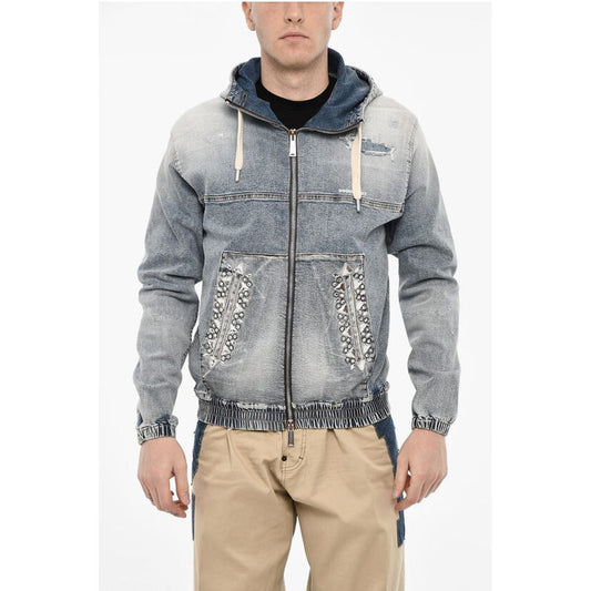 Dsquared² Vintage Effect Denim Jaket with Jewels
