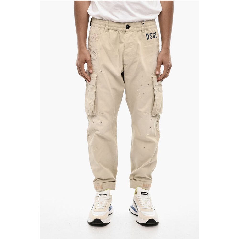 Dsquared² Cotton Cargo Pants with Denim Monogram