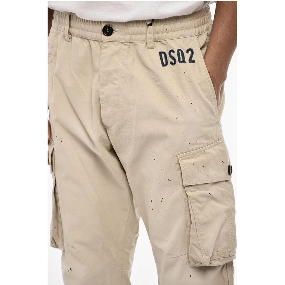 Dsquared² Cotton Cargo Pants with Denim Monogram