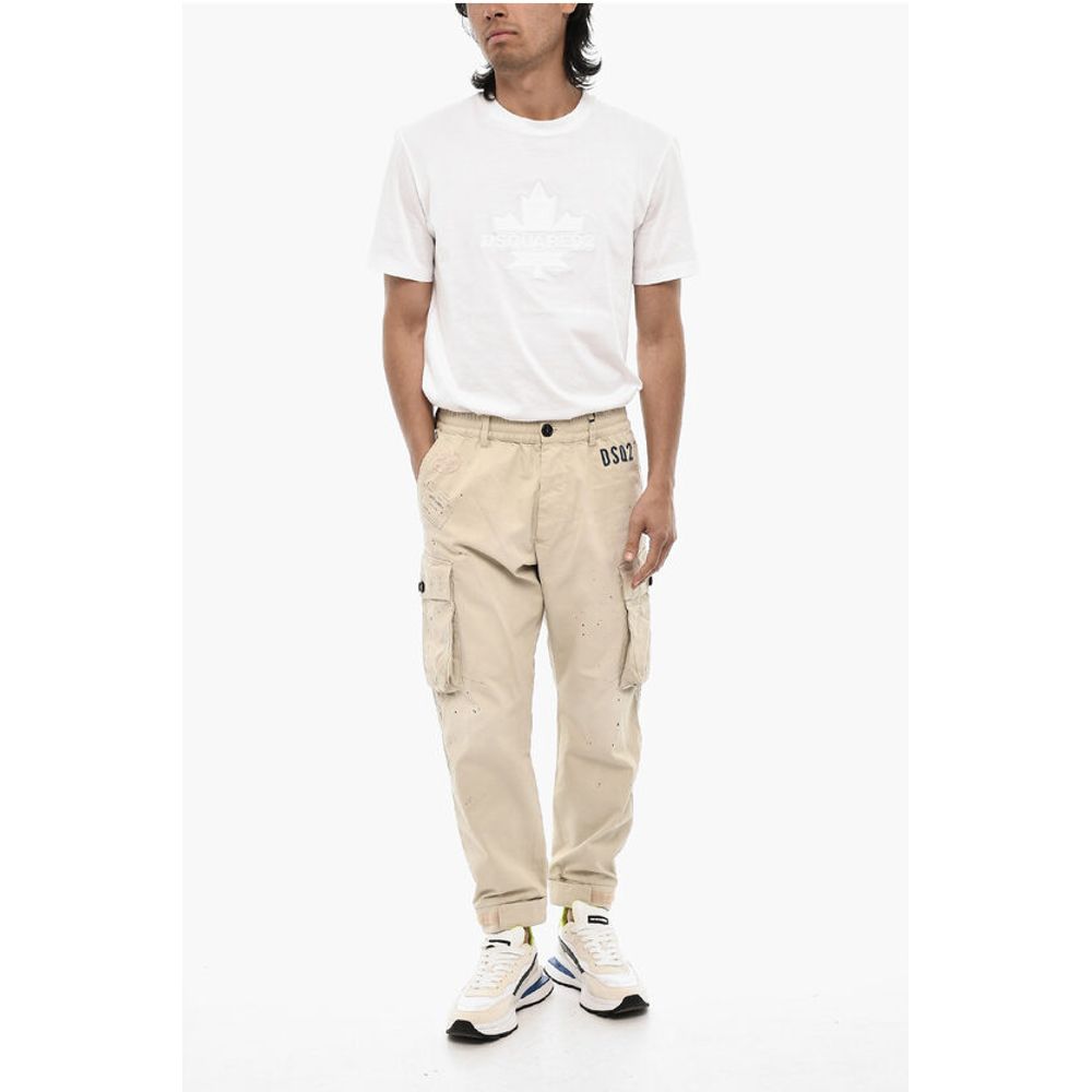 Dsquared² Cotton Cargo Pants with Denim Monogram
