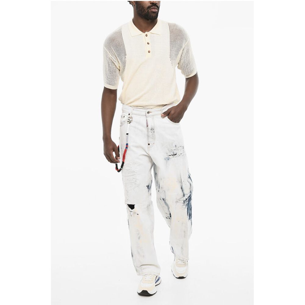 Dsquared² Acid Wash Effect Distressed Jeans