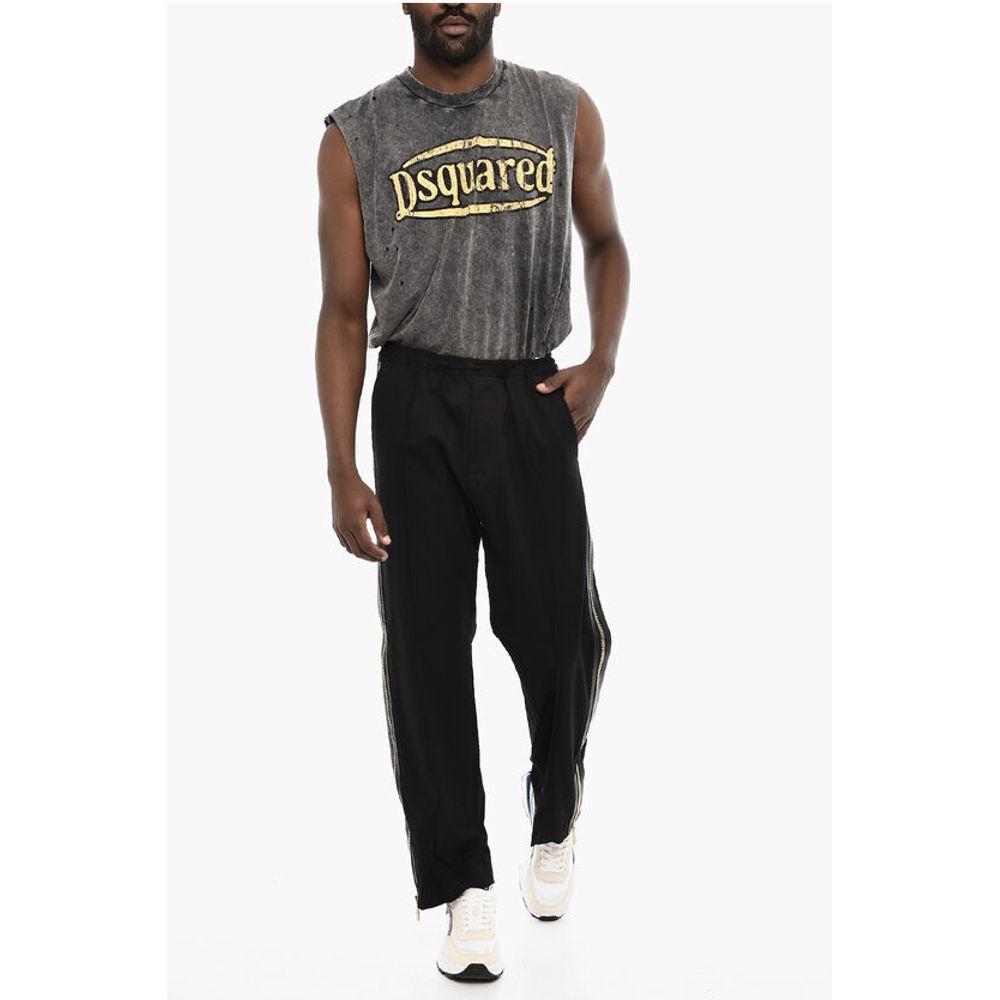 Dsquared² Cotton Pants with Golden Effect Zip