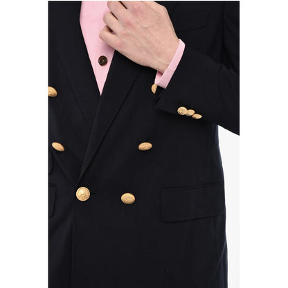 Dsquared² Flap Pockets Double Breasted Blazer with Golden Effect Butto