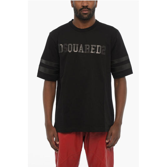 Dsquared² Cotton Crew-neck T-shirt with Embossed Ton On Ton Logo