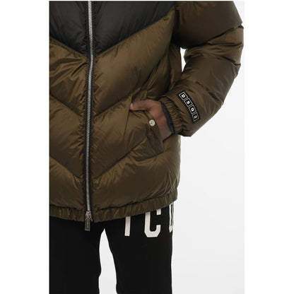 Dsquared² Two-Tone Quilted Jacket with Logo Buttons