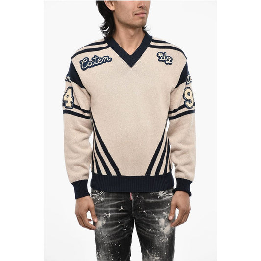 Dsquared² V-Neck Sweater with Contrasting Trims